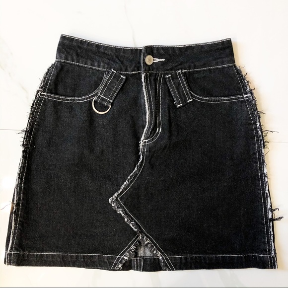 PEACEBIRD Frayed Denim Skirt - Picture 3 of 8